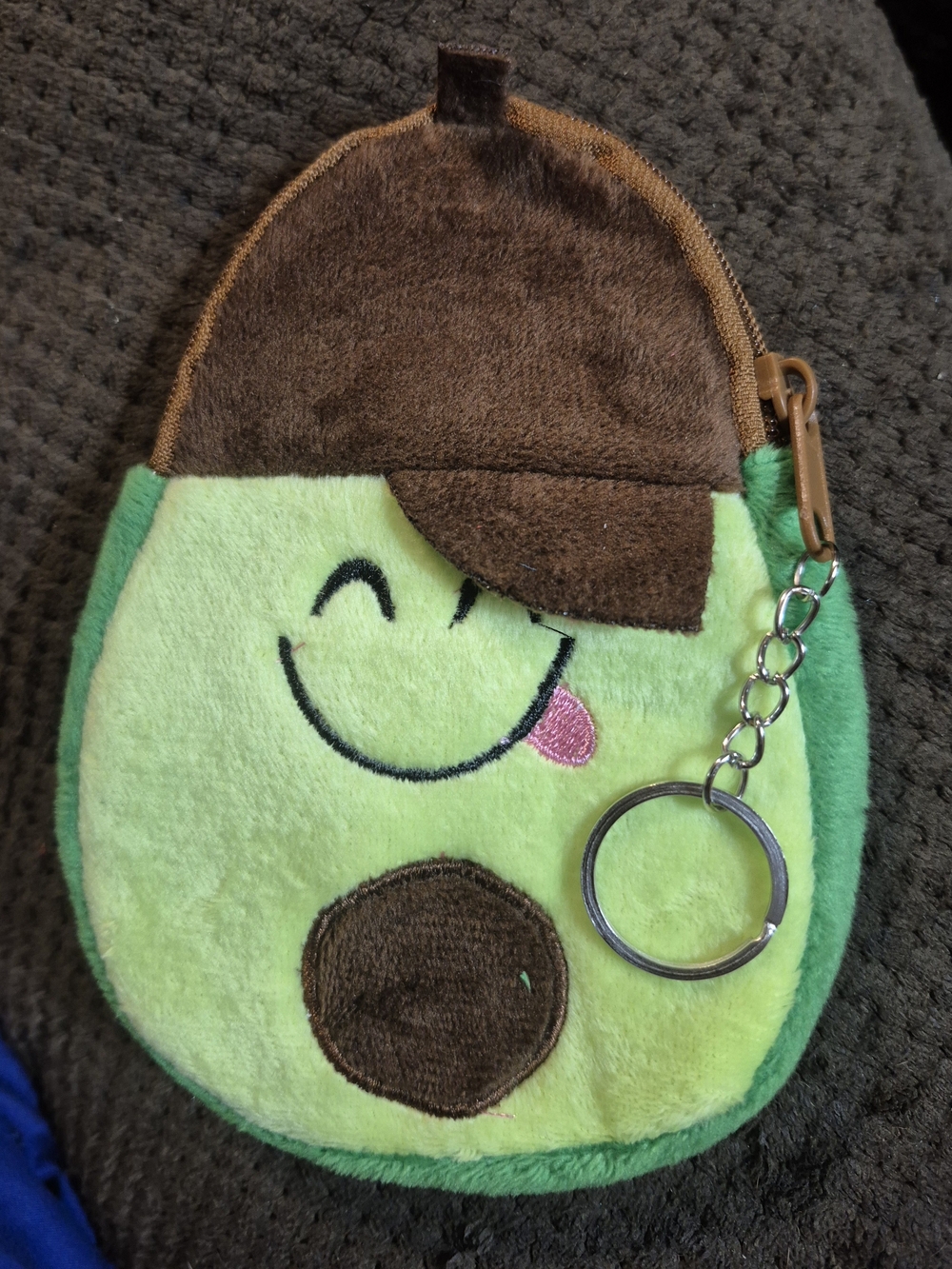 Chloe Green Plush Avocado Coin Pouch Keychain